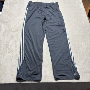 Vintage Adidas Track Pants‎ Mens XL Jogger Gray Black Drawstring Zip Pockets Y2K